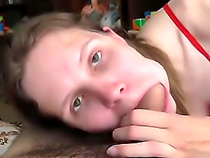 Blonde is getting cum in her hair