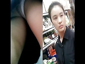 Boso Upskirt Teen White Panty Faceshot