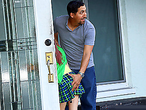 Busty blonde teen gets cums from big cock