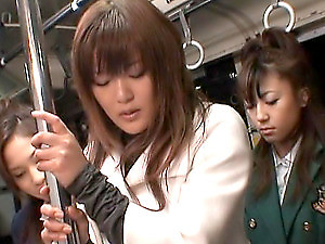 These busty Japanese schoolgirls are enjoying public sex